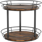 LAMU 10'' Lazy Susan Turntable Organizer, 2 Tier Round Rotating Spice Rack by YourHome-OrganizationHelper