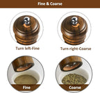 Salt and Pepper Grinders Set, Ouktor Manual Wooden Salt and Pepper Mills Shakers - Image 5