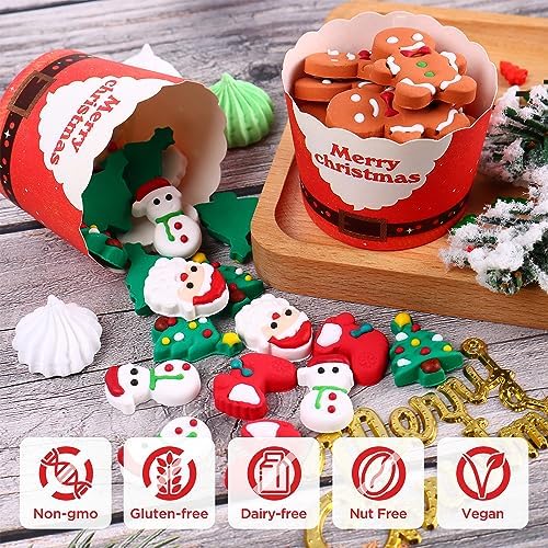 Edible Christmas Cake Decorations, Edible Gingerbread Men, Christmas Tree Candy, Santa Claus Icing Decorations, Socks, Snowman for Gingerbread House, Cupcakes, Cake, Cookies, and Cakecicles - Image 6