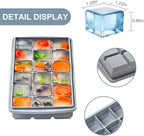 Silicone Ice Cube Tray， Sauton Pack of 2 Ice Cube Mold, 18 Grid Easy Release - Image 2