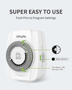 TiFFCOFiO Indoor Mechanical Outlet Timer, 3 Prong Timers - Image 5