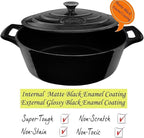 La Cuisine Enameled Cast Iron Oval Dutch Oven Casserole 6.75 QT 33x25x16cm Matt - Image 3