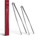 Precision Serrated Non-Slip Tips Cooking Tongs 2 Set, 18/8 Stainless Steel by COOCLAN