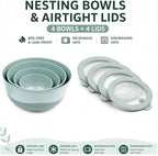 Pera Mixing Bowls with Lids Set, 8 Piece, BPA Free Nesting Kitchen Bowl Set - Image 2