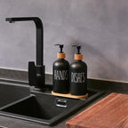 MOMEEMO Black Soap Dispenser Set, Contains Hand and Dish Soap Dispenser - Image 2