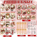 Qinyoung 48 Pcs Christmas Kitchen Oven Mitts Pot Holders, Retro - Image 3