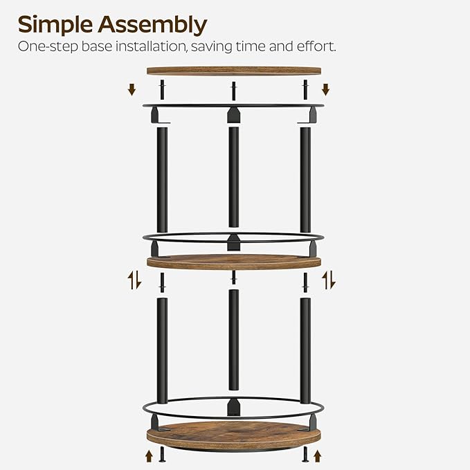 YATINEY 3-Tier Lazy Susan Organizer, Rotating Spice Rack, Spinning Organizer - Image 5