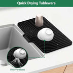 GUUKIN Silicone Dish Drying Mat, 17.7" x 11.8 " Drying Matt Kitchen Counter - Image 3