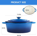 5.5 Quart Oval Enameled Cast Iron Dutch Oven Pot - Image 7