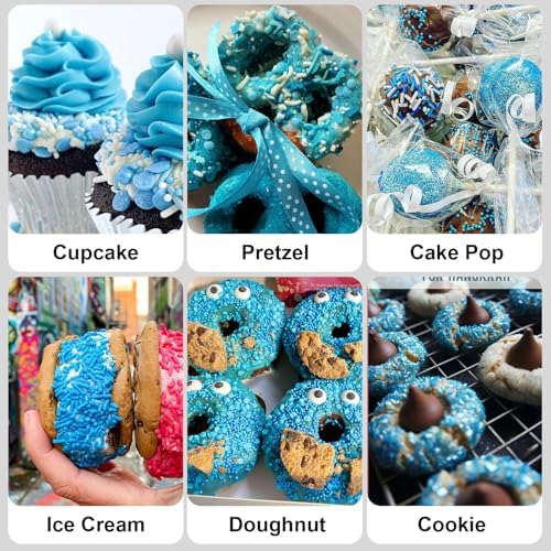 Blue Sprinkles for Cakes, Cupcakes, Blue and White Cake Sprinkles, 180g - Image 6