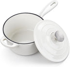 Homikit Small Cast Iron Pot, 1 Quart Enameled Cast Iron Sauce Pan by Homikit