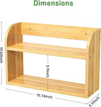 ROMGUAR CRAFT 2 Tier Bamboo Spice Rack, Countertop or Wall Mounting Wood Spice - Image 3
