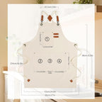 Chef Aprons for Men Women with Large Pockets, Cotton Canvas Water Repellent - Image 2