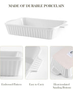 MALACASA Casserole Dishes for Oven, Porcelain Baking Dishes, Ceramic Bakeware - Image 3