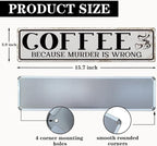 Funny Coffee Signs, Coffee Because Murder is Wrong Sign, Vintage Wall - Image 2