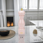 Rose Pink Salt Pepper Grinder Mill, 8 Inch Classic Wood Manual Salt Pepper - Image 6
