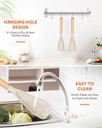 Cooking Spoon for Nonstick Cookwares, Wood Handle Spoon for Mixing, and Scrape - Image 7