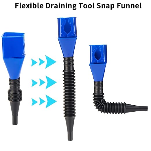 Funnels for Automotive Use, Flexible Draining Tool Snap Funnel, Retractable - Image 6