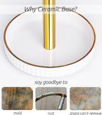 VROOMIUM Gold Paper Towel Holder Countertop, Ceramic Base Easy-to-Clean - Image 2