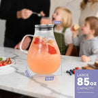 Glass Pitcher With Lid, 2.5 Liter 85 oz Glass Water Pitcher - Image 6