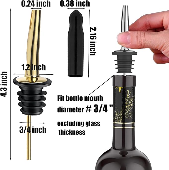 Pafusen 6 Pack Liquor Bottle Pourers, Liquor Pour Spout - Image 5