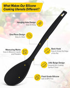 Pack of 2 Silicone Cooking Spoons, Non Stick Solid Kitchen Spoon - Image 2