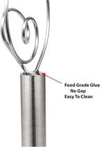 Jillmo Danish Dough Whisk, 12 inch Stainless Steel Bread Whisk, 2 Pack - Image 3