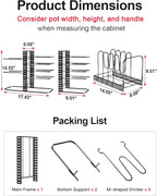 MUDEELA Pots and Pans Organizer Rack under Cabinet 14.55in Height, 8-Tiers - Image 5