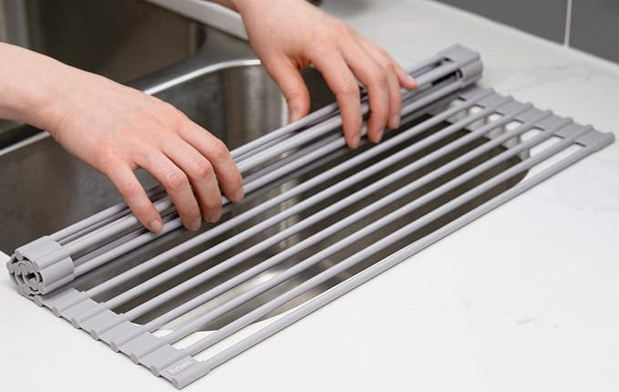Surpahs 20.5 x 13.1 Inch Roll-Up Dish Drying Rack, Fits Across Sink Openings up - Image 9