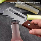 2PCS 3-in-1 Multifunctional Vegetable Peeler, Zero Snag Wooden Peeler, - Image 3