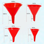 Funnel for Kitchen Use – Red Set in 4 Sizes | Durable, Non-Toxic Food Grade - Image 2