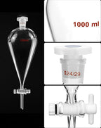 QWORK 1000ml Heavy Wall Conical Separating Funnel - Image 4