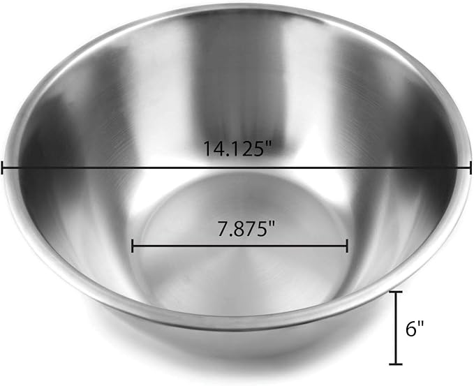 Fox Run Stainless Steel Mixing Bowl, 10.75 Quart Capacity Large Metal Bowl - Image 3