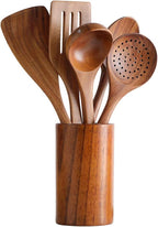 6Pcs Wooden Spoons for Cooking, Wood Kitchen Utensil Set - Image 8
