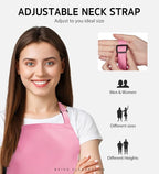 Syntus Apron for Men Women, Adjustable Cooking Kitchen Chef Aprons - Image 4