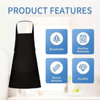 8/12/24 Pack Plain Bib Aprons Bulk, Unisex Apron - Image 3