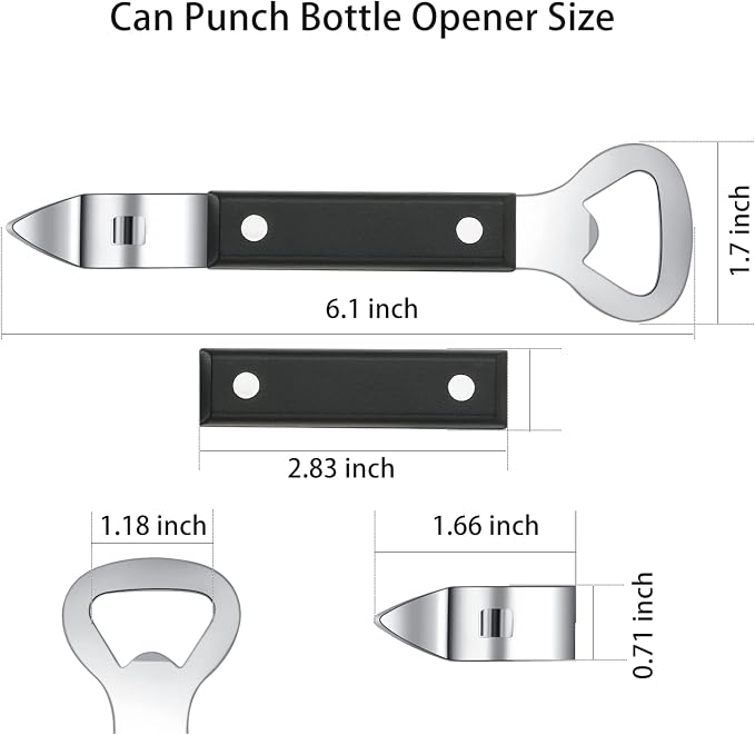 HANCELANT Can Punch Bottle Opener, Manual Stainless Steel Can Opener 1 Pack - Image 3