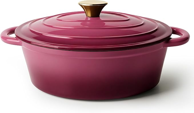 Vintage Style Oval Dutch Oven for Bread Baking, 4.5 Quart Non Stick Enameled by Unknown