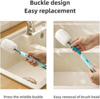 Bottle Brush Long Handle Cup Cleaner Brush Sponge Bottle Scrubber Detachable - Image 5