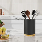 Black Utensil Holder Wood Kitchen Utensil Holder - Image 7