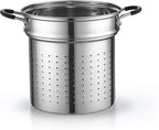 Cook N Home 4-Piece Stainless Steel Pasta Cooker Steamer Multipots, 12 Quart - Image 4