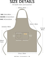 Yuubin Extra Large Aprons for Men Adjustable Button Apron - Image 6