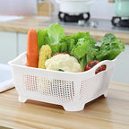 Double-layer Plastic Fruits Vegetable Washing Basket Food Storage Multi-layer - Image 5