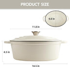 5.5 Quart Oval Enameled Cast Iron Dutch Oven Pot - Image 4