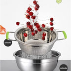 Stainless Steel Deep Colander Micro-perforated 2.5 Quart Metal Food Strainer - Image 4