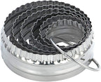 Fluted Cookie Cutters- Round Biscuit Cutters Set of 6 Pieces, Double Sided by SurgeHai