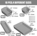 18 pcs Desk Drawer Organizer Tray, Stackable Organizer Containers - Image 2