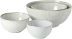 Gibson Elite Sandy Pines 4 Piece Nesting Bowl Set, 7” & 9” Round Stoneware Bowls by GibsonHomewares