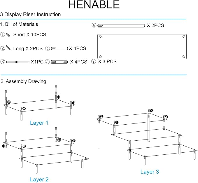 HENABLE Large Acrylic Display Risers, Perfume Stand Organizer, Tabletop Use - Image 6