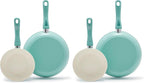 GreenLife Non Stick Fry Pan Set 7" & 10", Non-Toxic PFAS-Free Ceramic Skillet by GreenLife